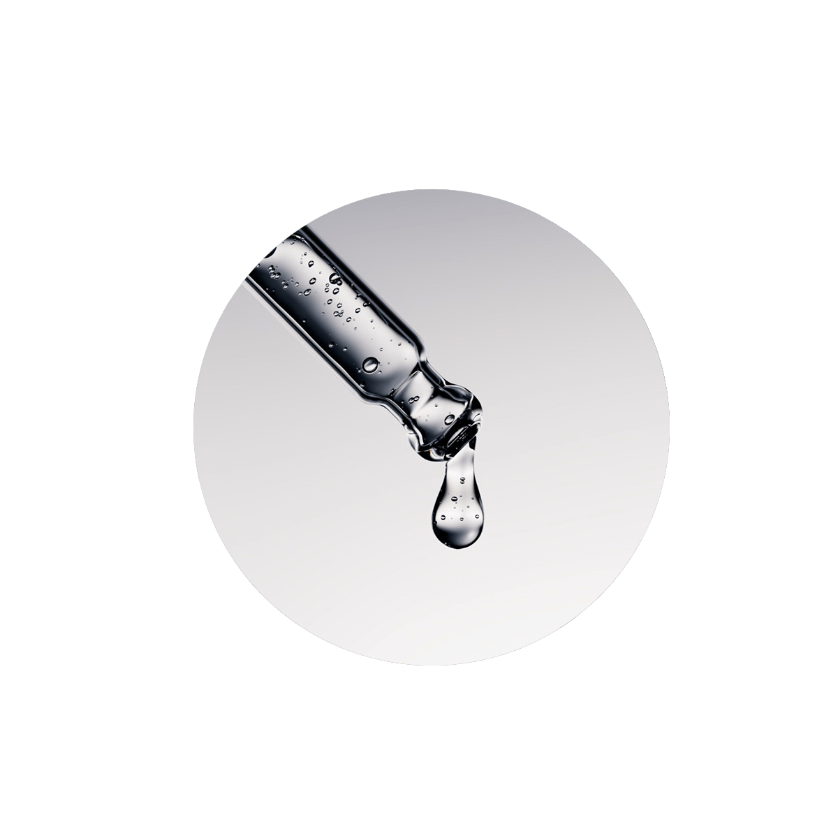 Eine Nahaufnahme der weißen Seifenblasen und des Schaums von Hestakofi Ekzemer Shampoo mit pH-neutraler Formel auf einer hellblauen Oberfläche, dargestellt in einem runden Rahmen vor einem schwarzen Hintergrund.